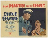 5h771 SAILOR BEWARE LC #3 1952 wacky Jerry Lewis confuses superior officer Donald MacBride!