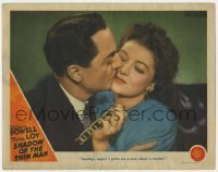 5h797 SHADOW OF THE THIN MAN LC 1941 Powell kissing Loy goodbye before seeing a man about a murder!