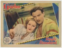 5h810 SINGLE STANDARD LC 1929 great close up of Greta Garbo snuggling with Nils Asther, very rare!