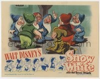 5h817 SNOW WHITE & THE SEVEN DWARFS LC R1944 Disney classic, Dwarfs gathered around Grumpy, rare!