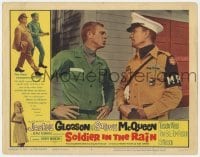 5h820 SOLDIER IN THE RAIN LC #6 1964 great close up of Steve McQueen glaring at MP Ed Nelson!