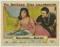 5h821 SOLOMON & SHEBA LC #2 1959 fierce looking Harry Andrews stares at super sexy Gina Lollobrigida!