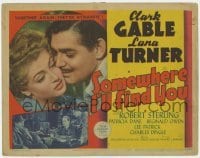 5h100 SOMEWHERE I'LL FIND YOU TC 1942 great romantic close up of Clark Gable & sexy Lana Turner!