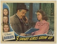 5h901 THREE SMART GIRLS GROW UP LC 1939 Deanna Durbin looks at Charles Winninger talking on phone!