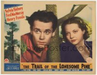 5h929 TRAIL OF THE LONESOME PINE LC 1936 best c/u of young Henry Fonda & Sylvia Sidney by tree!