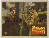 5h937 TWELVE O'CLOCK HIGH LC #5 1950 General Gregory Peck stares at his driver Robert Arthur!