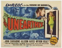 5h122 UNEARTHLY TC 1957 John Carradine & sexy Sally Todd lured to the house of monsters!