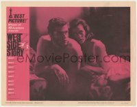 5h961 WEST SIDE STORY LC #2 R1962 close up of barechested Richard Beymer & Natalie Wood in nightie!