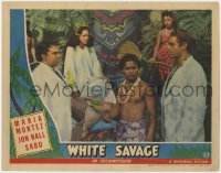 5h969 WHITE SAVAGE LC 1943 Jon Hall & Sabu with knife drawn with thre eother natives!