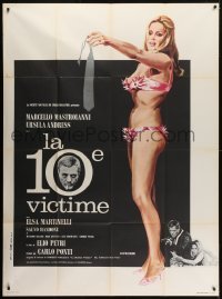 5j627 10th VICTIM French 1p 1967 La Decima Vittima, art of sexy Ursula Andress by Charles Rau!