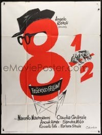 5j633 8 1/2 French 1p 1963 Federico Fellini classic, wonderful different title artwork!