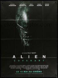 5j639 ALIEN COVENANT advance French 1p 2017 Ridley Scott, Fassbender, drooling monster close up!