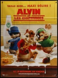 5j641 ALVIN & THE CHIPMUNKS advance French 1p 2007 cute image of cartoon rodents!