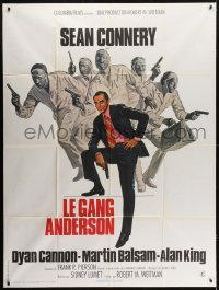 5j646 ANDERSON TAPES French 1p 1971 art of Sean Connery & gang of masked robbers, Sidney Lumet