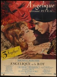 5j648 ANGELIQUE & THE KING French 1p 1965 Yves Thos art of sexy Michele Mercier & Robert Hossein!