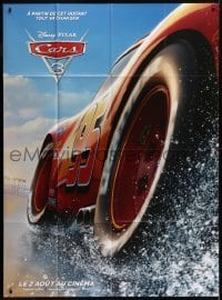 5j684 CARS 3 advance French 1p 2017 Disney/Pixar, CGI c/u image of Lightning McQueen on race track!