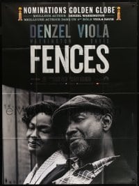 5j733 FENCES French 1p 2017 great close-up of star/director Denzel Washington and Viola Davis!