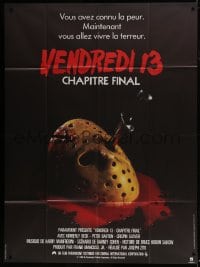5j745 FRIDAY THE 13th - THE FINAL CHAPTER French 1p 1984 slasher sequel, knife in hockey mask!