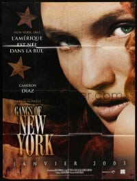 5j751 GANGS OF NEW YORK teaser French 1p 2003 super close up of sexy Cameron Diaz, Martin Scorsese!