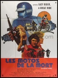 5j763 GREAT RIDE French 1p 1979 cool artwork of motocross motorcycle gang & sexy woman!