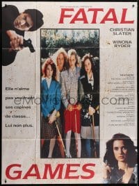 5j776 HEATHERS French 1p 1991 Fatal Games, really young Winona Ryder & Christian Slater!