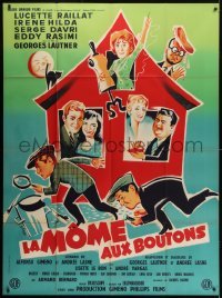 5j811 LA MOME AUX BOUTONS French 1p 1958 great Boris Grinsson art of the entire cast!