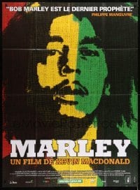 5j840 MARLEY French 1p 2012 cool art of Bob Marley colored like the Jamaican flag, reggae music!