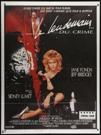 5j855 MORNING AFTER French 1p 1987 Sidney Lumet, different image of Jane Fonda & bloody knife!