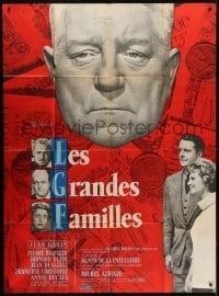 5j886 POSSESSORS style B French 1p 1958 Les Grandes Familles, art of Jean Gabin by Rene Ferracci!