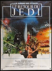 5j901 RETURN OF THE JEDI French 1p 1983 George Lucas classic, different montage art by Michel Jouin