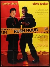 5j914 RUSH HOUR French 1p 1999 cool image of unlikely duo Jackie Chan & Chris Tucker!