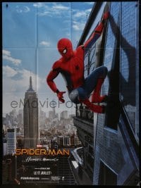 5j931 SPIDER-MAN: HOMECOMING teaser French 1p 2017 Holland in costume on New York City skyscraper!