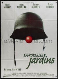 5j941 STRANGE GARDENS French 1p 2003 Effroyables Jardins, art of WWII helmet & red clown nose!