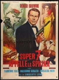 5j945 SUPERSEVEN CALLS CAIRO French 1p 1966 Casaro art of spy Roger Browne & sexy Fabienne Dali!