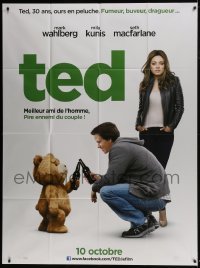 5j946 TED teaser French 1p 2012 Seth MacFarlane, Mark Wahlberg, Mila Kunis & living teddy bear!