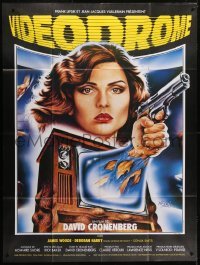 5j974 VIDEODROME French 1p 1983 David Cronenberg, different art of Debbie Harry by Melki, sci-fi!