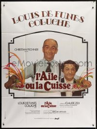 5j985 WING & THE THIGH French 1p 1976 L'aile ou la cuisse, Louis de Funes, Coluche, Ferracci art!