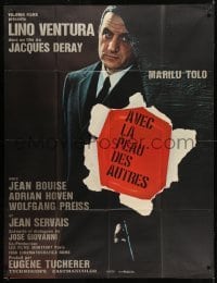 5j986 WITH THE LIVES OF OTHERS French 1p 1966 great huge image of Lino Ventura with gun!