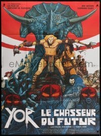5j994 YOR, THE HUNTER FROM THE FUTURE French 1p 1982 Margheriti's Il mondo di Yor, cool sci-fi art