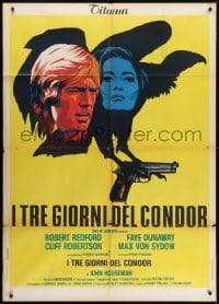 5j339 3 DAYS OF THE CONDOR Italian 1p 1976 different art of Robert Redford & Faye Dunaway!