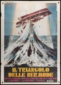 5j358 BERMUDA TRIANGLE Italian 1p 1978 wild Piovano art of ship tossed upside-down in the ocean!