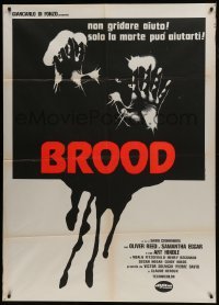 5j368 BROOD Italian 1p 1979 David Cronenberg, art of monster in embryo, they're waiting for YOU!