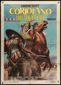 5j388 CORIOLANUS: HERO WITHOUT A COUNTRY Italian 1p 1964 Averardo Ciriello art of Gordon Scott!