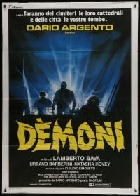 5j399 DEMONS Italian 1p 1985 Dario Argento, Enzo Sciotti artwork of shadowy monster people!