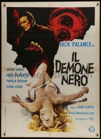 5j408 DRACULA Italian 1p 1974 art of vampire Jack Palance & his sexy near-naked blonde victim!