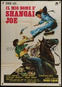 5j409 DRAGON STRIKES BACK Italian 1p 1972 Il mio nome e Shanghai Joe, cool kung fu western art!