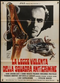 5j478 LA LEGGE VIOLENTA DELLA SQUADRA ANTICRIMINE Italian 1p 1976 Saxon, Sciotti art of gun & cuffs