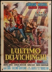 5j486 LAST OF THE VIKINGS Italian 1p 1962 L'Ultimo dei Vikinghi, different art of Cameron Mitchell!