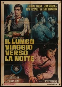 5j497 LONG DAY'S JOURNEY INTO NIGHT Italian 1p 1968 Hepburn, Stockwell, Tarantelli gambling art!