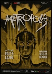 5j505 METROPOLIS Italian 1p R2010 Fritz Lang, classic robot art from the first German release!